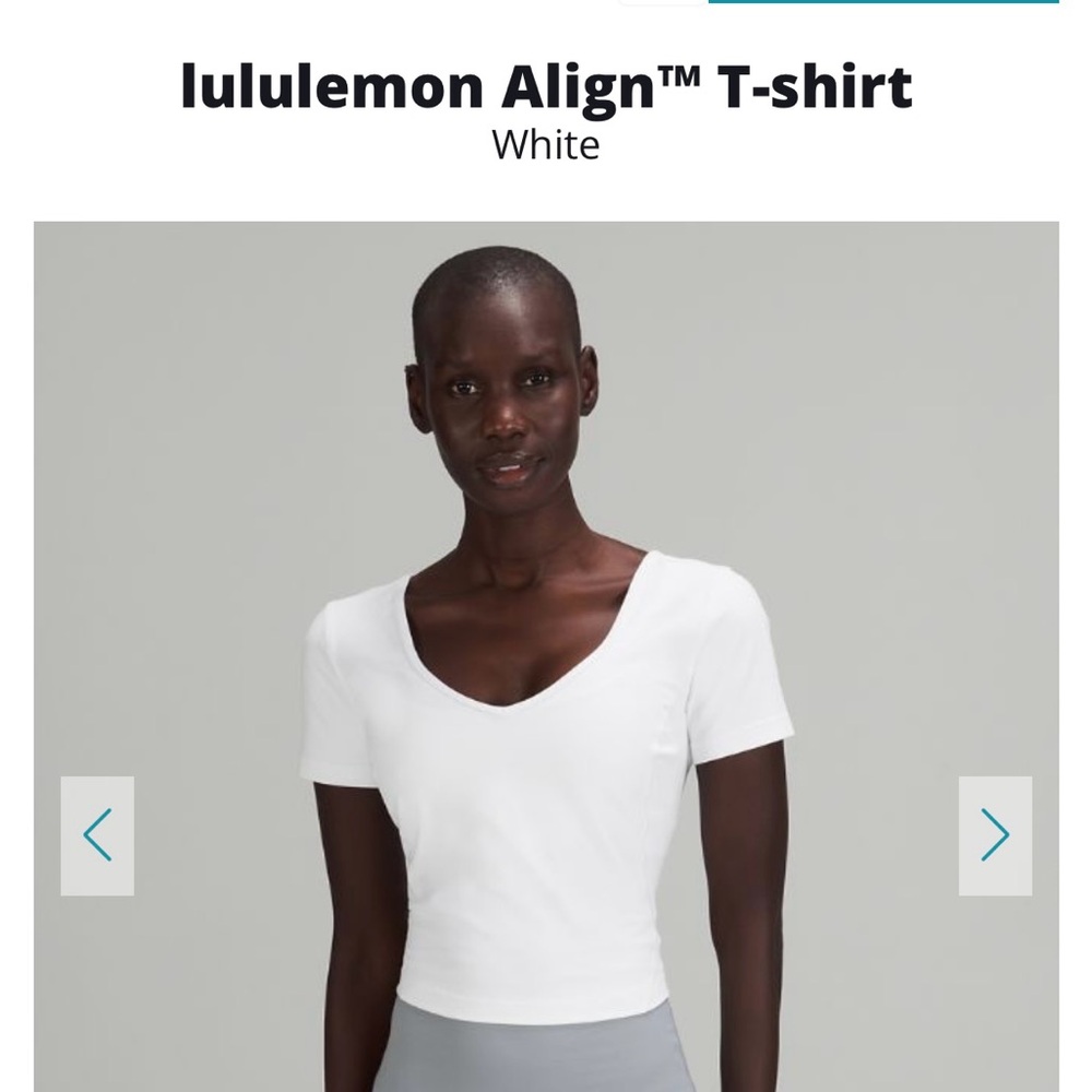 Lululemon Athletica White Fitted Crop T-shirt